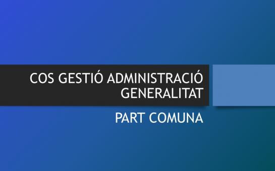 Picture of Cos de Gestió de la Generalitat - Part Comuna