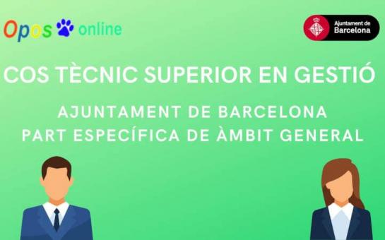 Picture of TSGABE-Tècnic Superior Gestió, Ajuntament de Barcelona, part específica de ÀMBIT GENERAL
