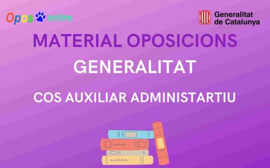 MATERIAL AUXILIARS DE LA GENERALITAT -  TEMARI JULIOL 2022