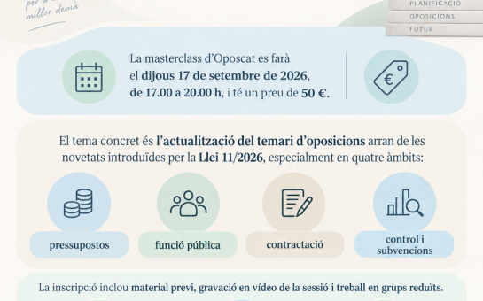 Picture of Masterclass Oposcat: Actualització del temari amb la Llei 11/2026
